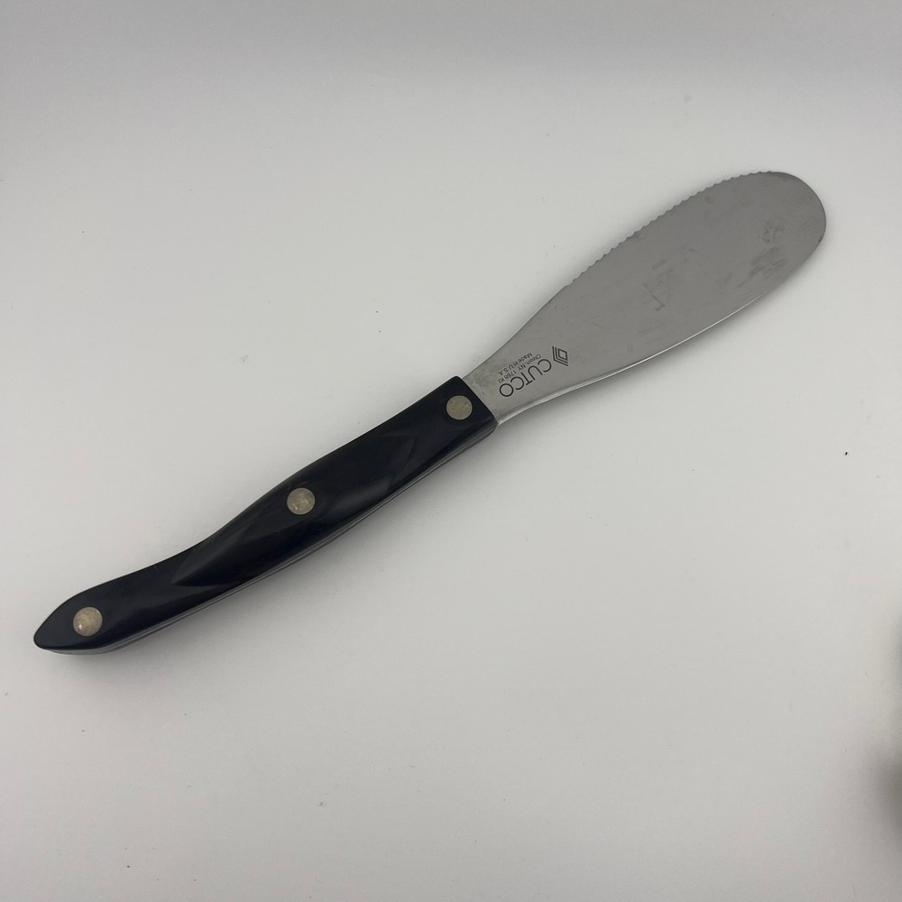 Cutco 1768 KI Spatula Spreader Knife Black Handle Made in USA Serrated